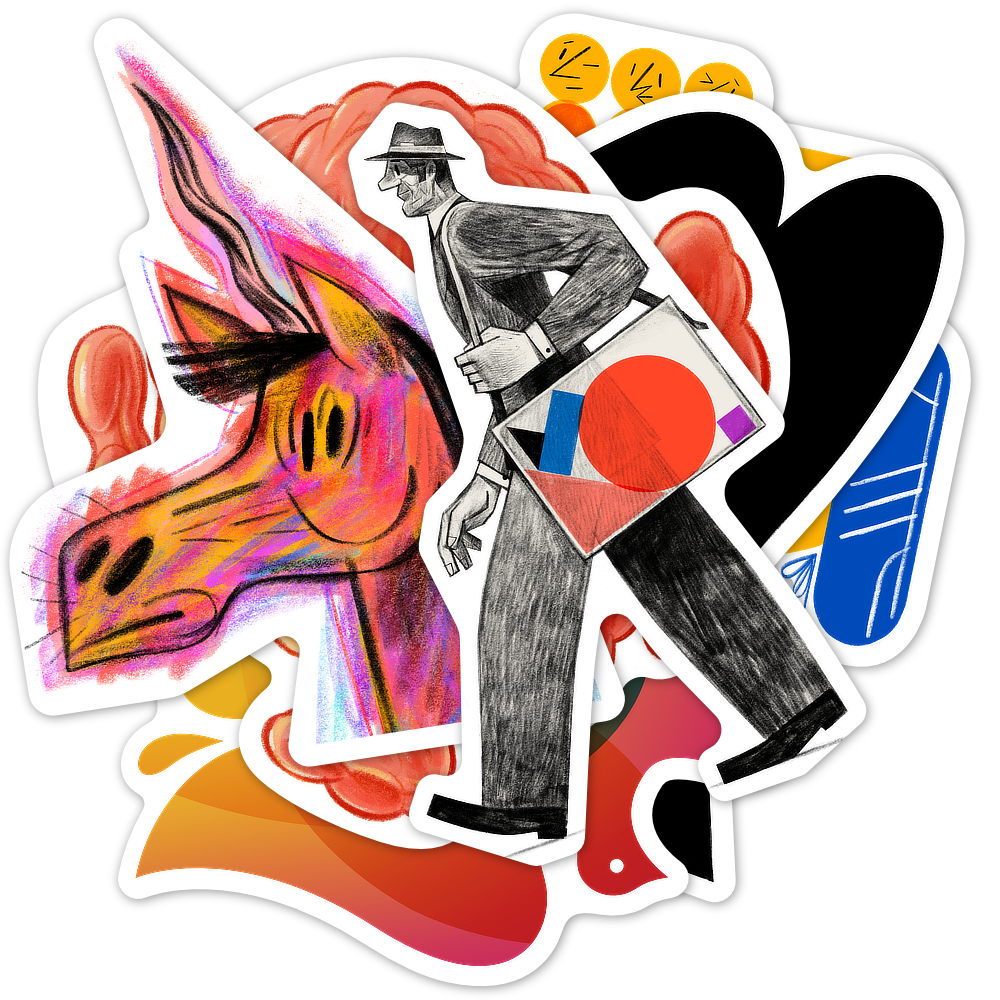 zestaw sześciu naklejek / 01