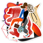 zestaw sześciu naklejek / 02