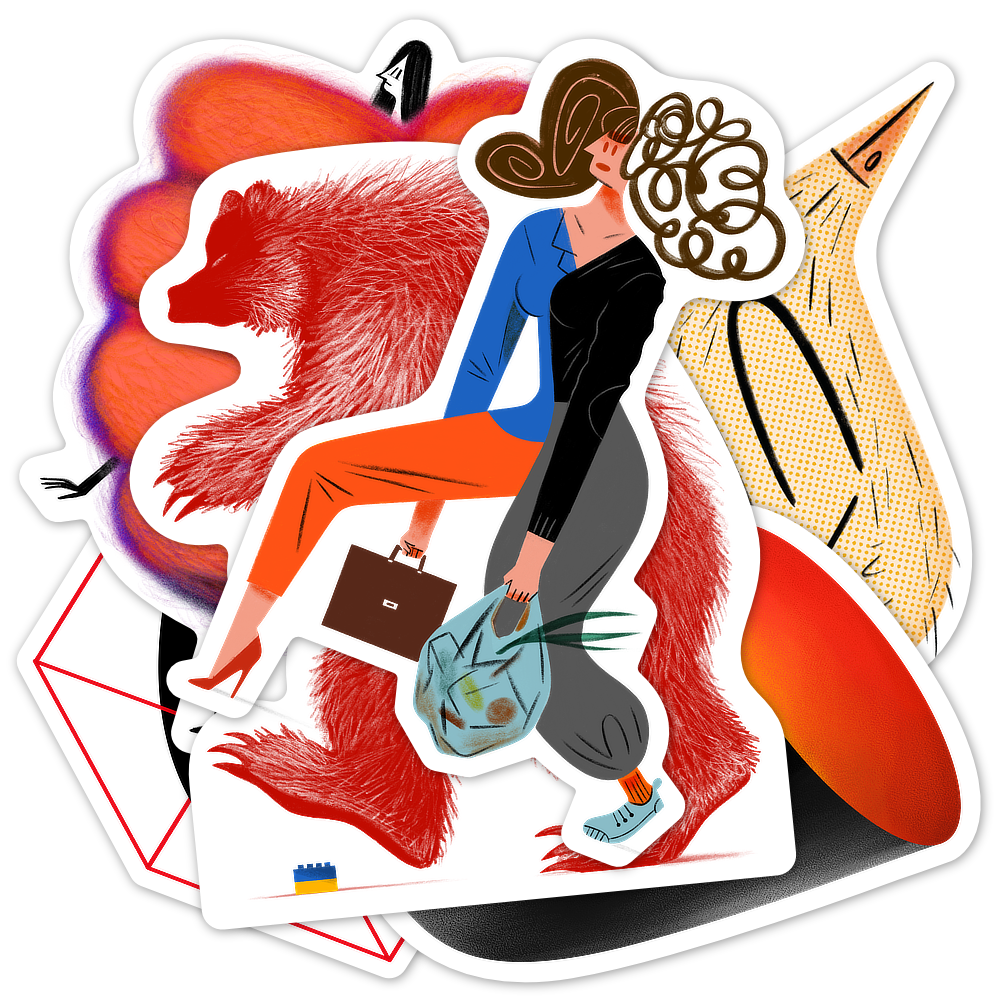 zestaw sześciu naklejek / 02