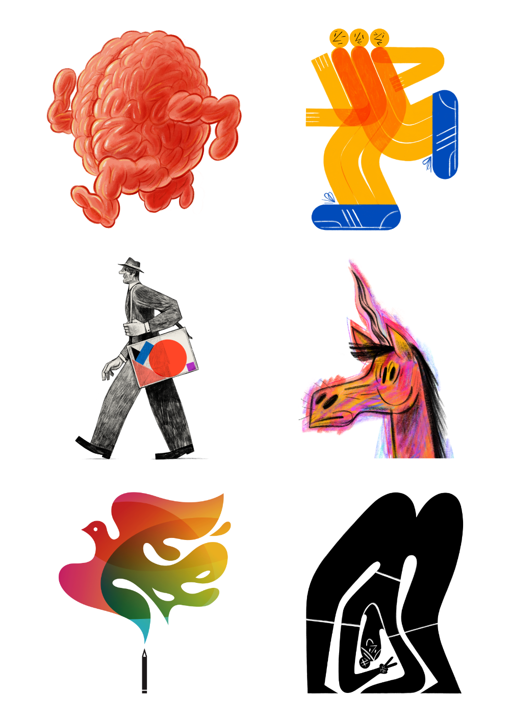 zestaw sześciu naklejek / 01