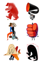 zestaw sześciu naklejek / 02