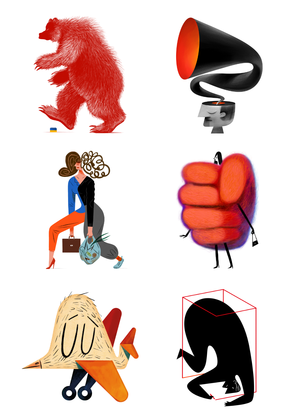 zestaw sześciu naklejek / 02